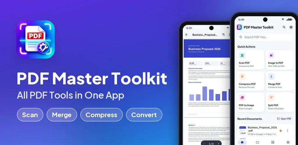 PDF Master Toolkit — Read, scan, edit and convert PDFs in one app